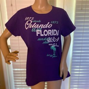 Orlando Florida Souvenir Purple Tee T-Shirt Large